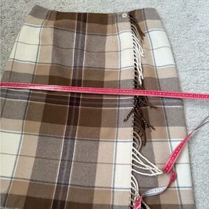 Talbots Brown and Cream Plaid A-Line Skirt